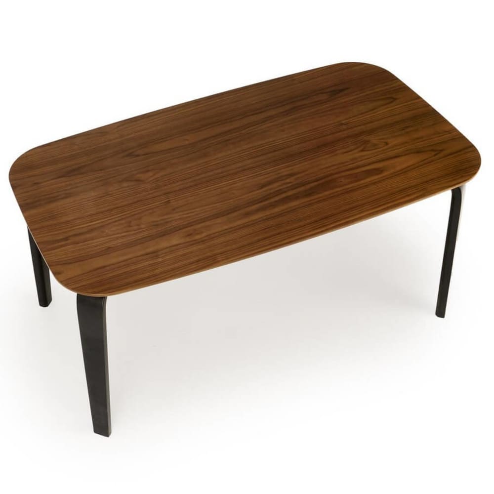 MSO Esstisch mit Walnussholzplatte und schwarzen Holzbeinen, 160 cm style classic chic Braun Öko-Tex Zertifikat