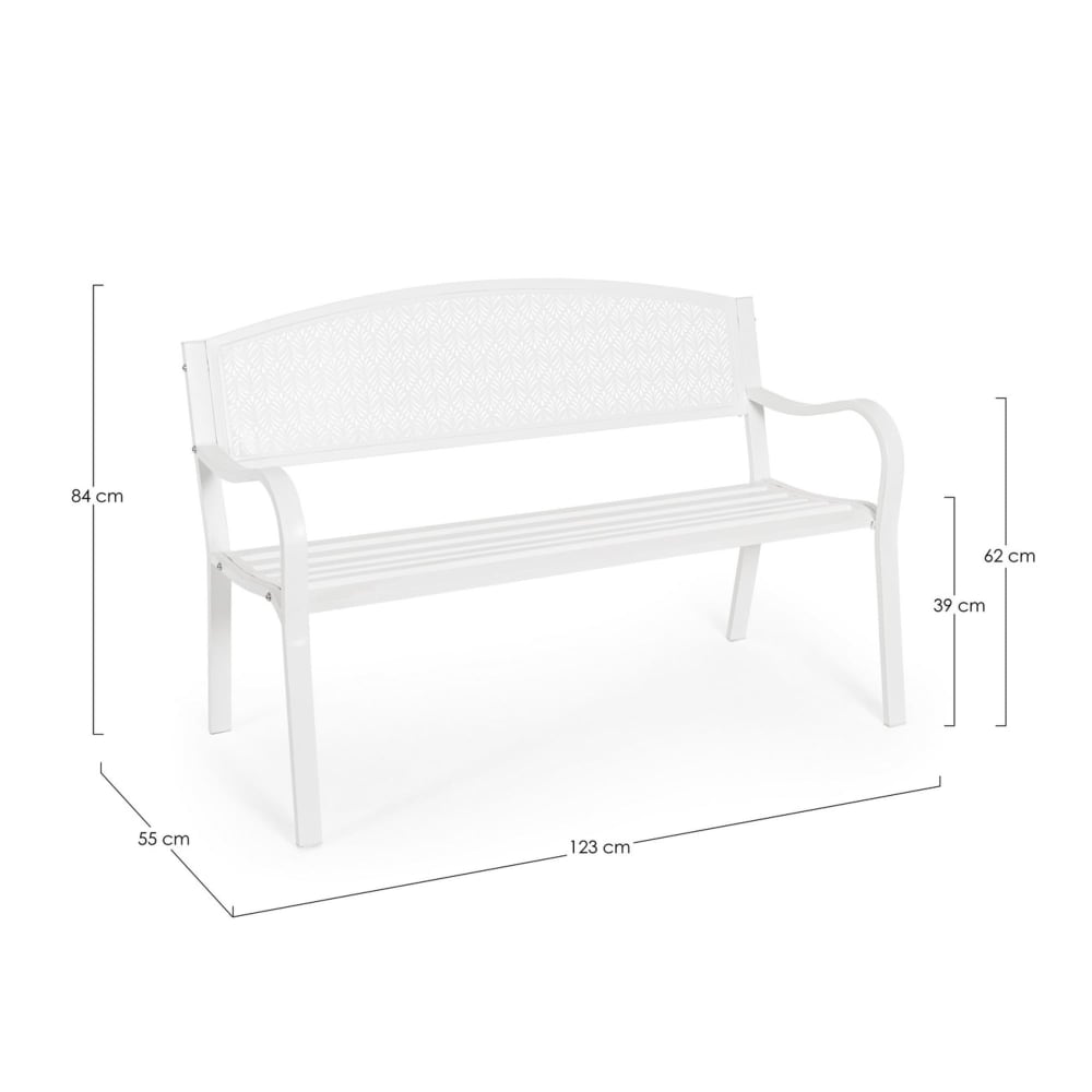 2-Sitzer-Bank aus mattweißem Stahl - Maisons Du Monde