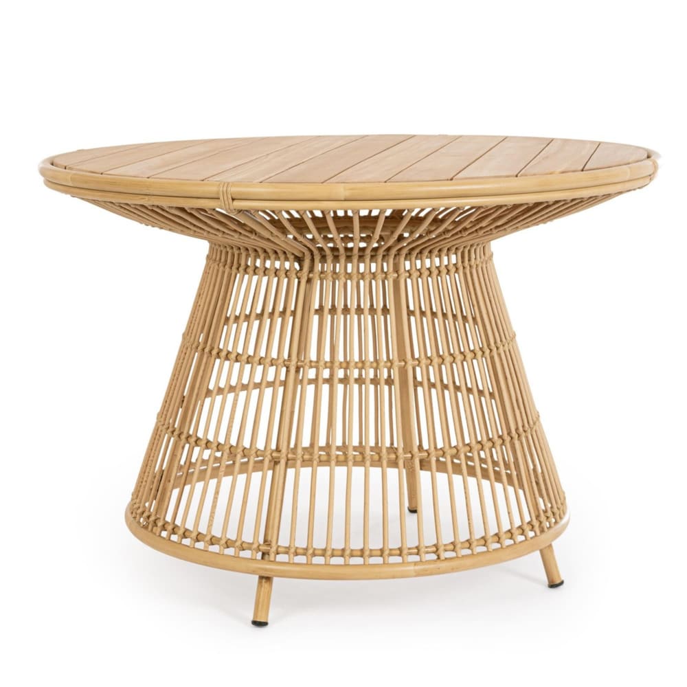 Table de jardin ronde - teck