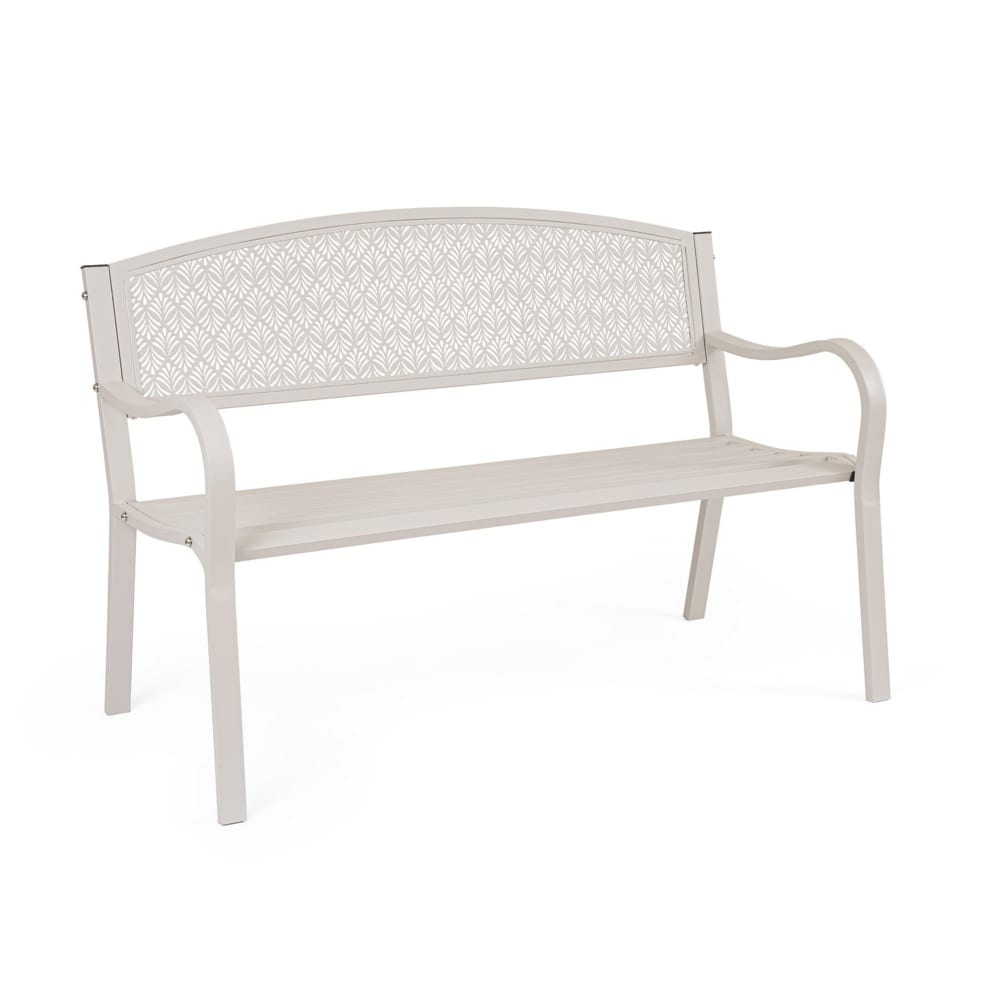 banc 2 places en acier - beige