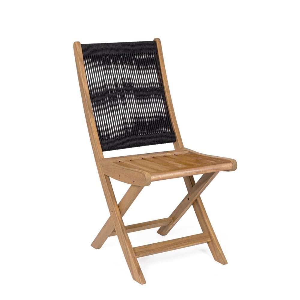 Lot de 2 chaises pliantes en bois d'acacia