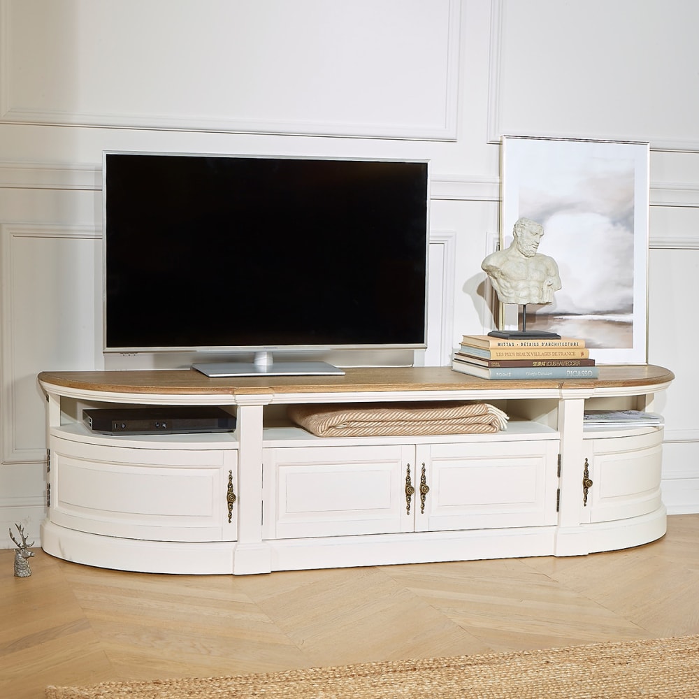 Romantisches TV-Möbel, Eichentischplatte Weiß - Maisons Du Monde
