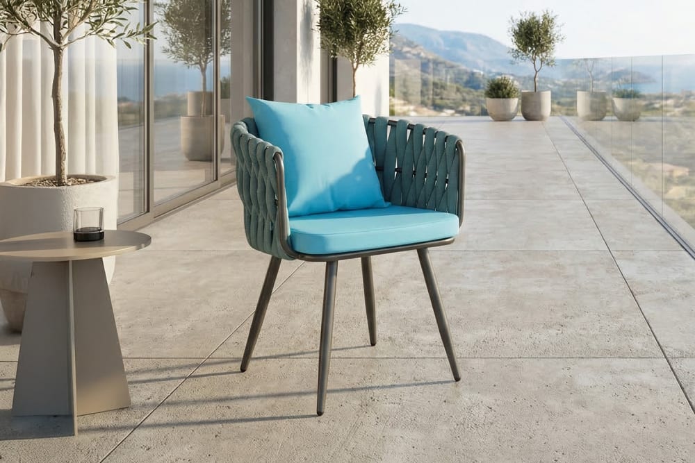 Gartenstuhl aus Metall, petrol - Maisons Du Monde