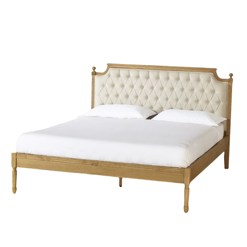 Robin des Bois Romantisches Doppelbett im Stil aus Eiche und Braun style classic chic Braun Holz
