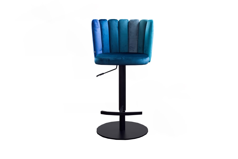 KAWOLA Barhocker aus Samt, blau style vintage - Samt