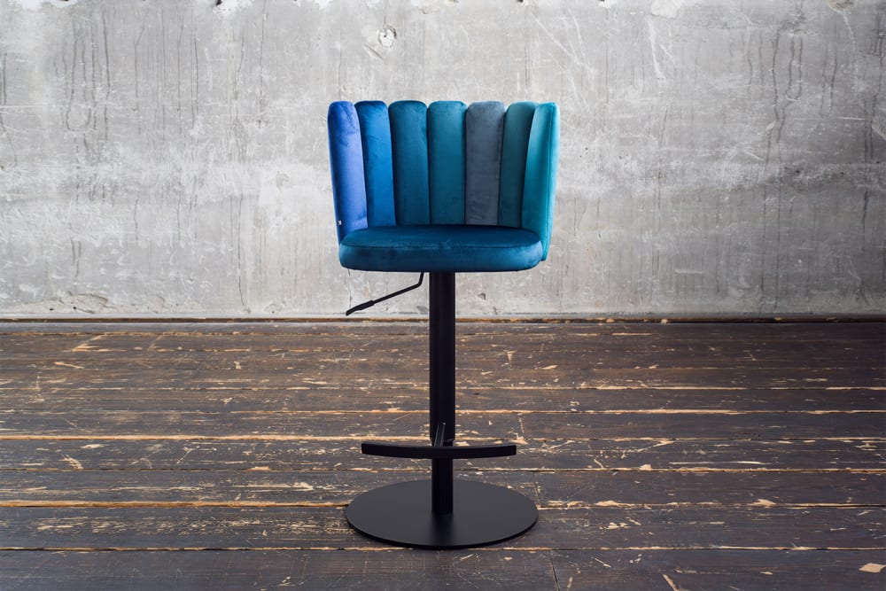 Barhocker aus Samt, blau - Maisons Du Monde