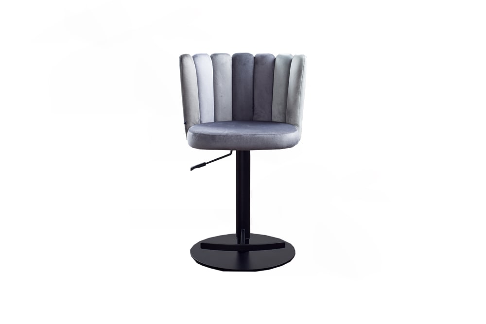KAWOLA Barhocker aus Samt, grau style vintage - Samt