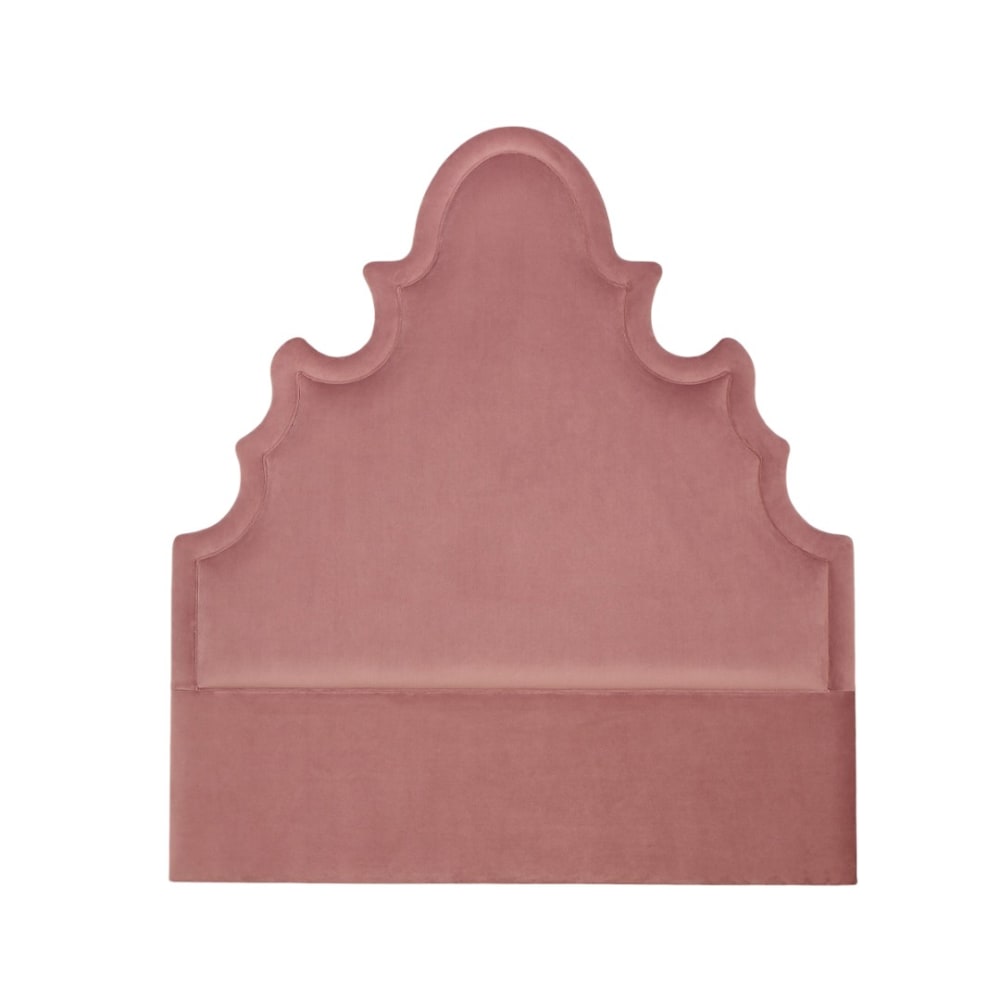 Robin des Bois Shabby-Chic-Kopfteil aus Polyester-Samt Antike Rose style classic chic Rosa Holz