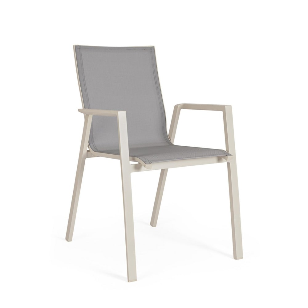 Ensemble de 4 chaises - jardin gris clair