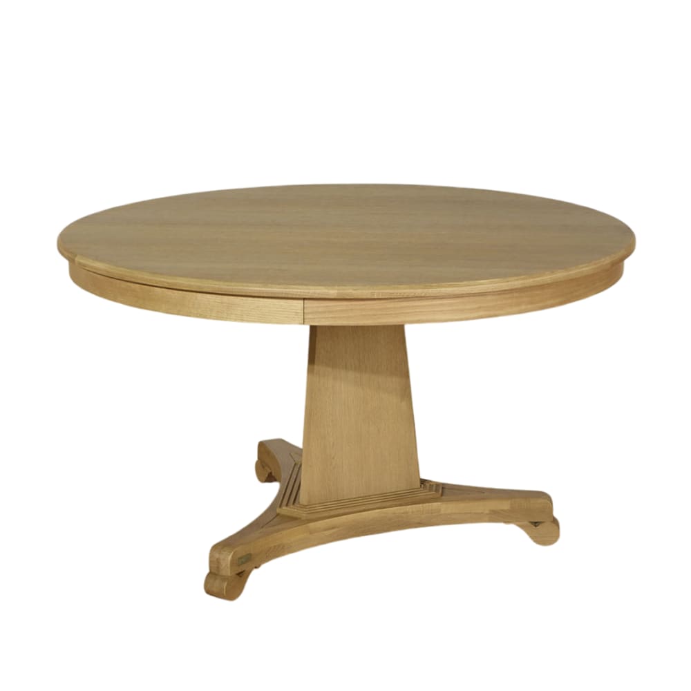 Robin des Bois Runder Esstisch, Tischplatte aus massivem Eichenholz, 6 beige style classic chic - -