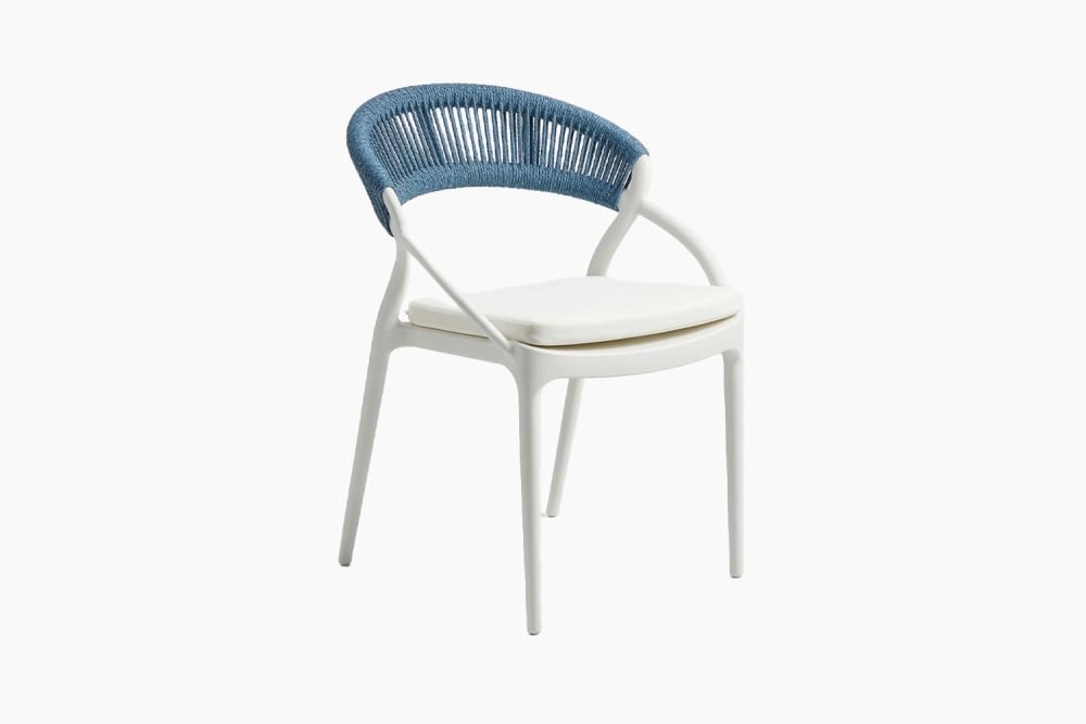 KAWOLA Gartenstuhl aus Kunststoff, dunkelblau style modern - Pes - Polyester