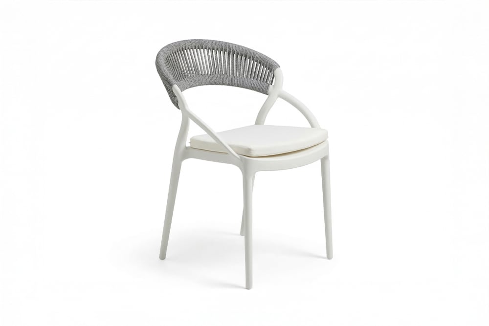 KAWOLA Gartenstuhl aus Kunststoff, grau style modern - Pes - Polyester