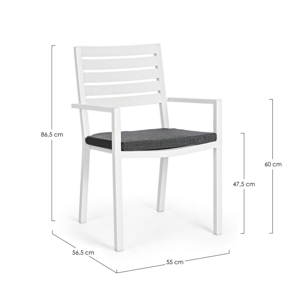 Set mit 4 Gartenstühlen mit abnehmbaren Stoffkissen - Maisons Du