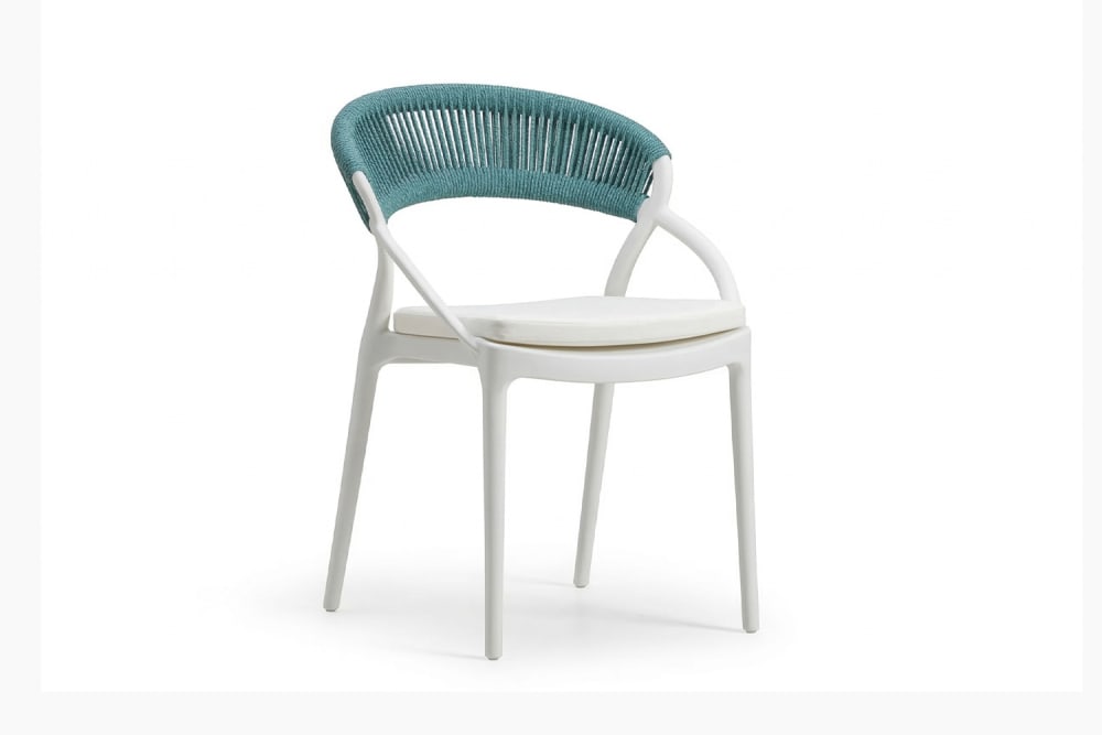 KAWOLA Gartenstuhl aus Kunststoff, hellblau style modern - Pes - Polyester