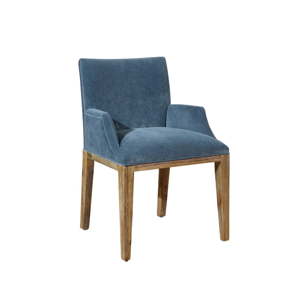 Robin des Bois Zeitgenössischer Tischstuhl aus Akazienholz und Cordvelours Olivgrün style industrial Braun