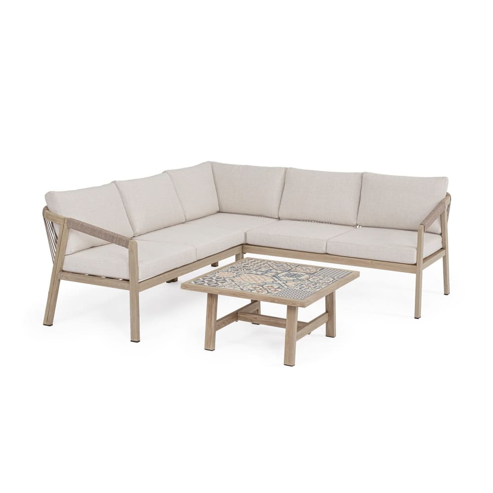 Salon d'angle de jardin - corde