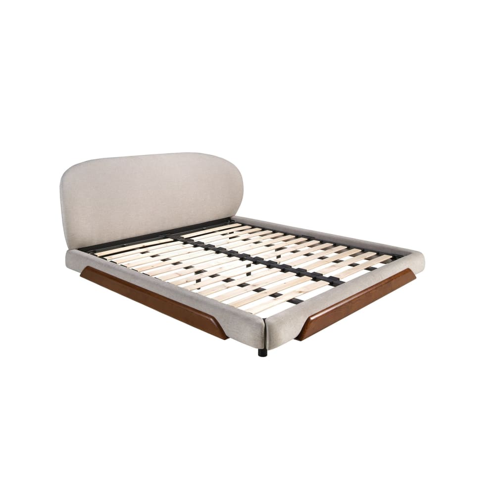 Lit en tissu gris clair