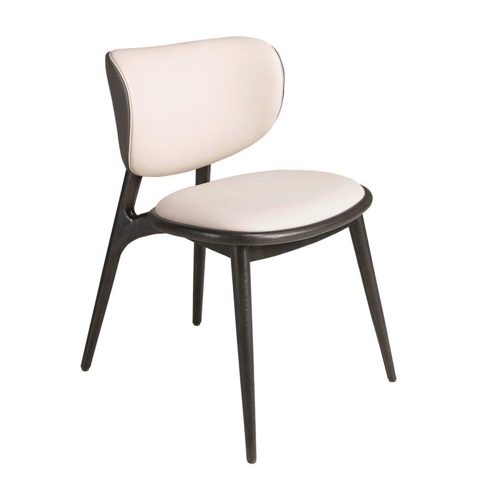 Angel Cerda Stuhl aus Kunstleder in Creme und Dunkelgrau style modern Beige Pvc - Polyvinlychlorid