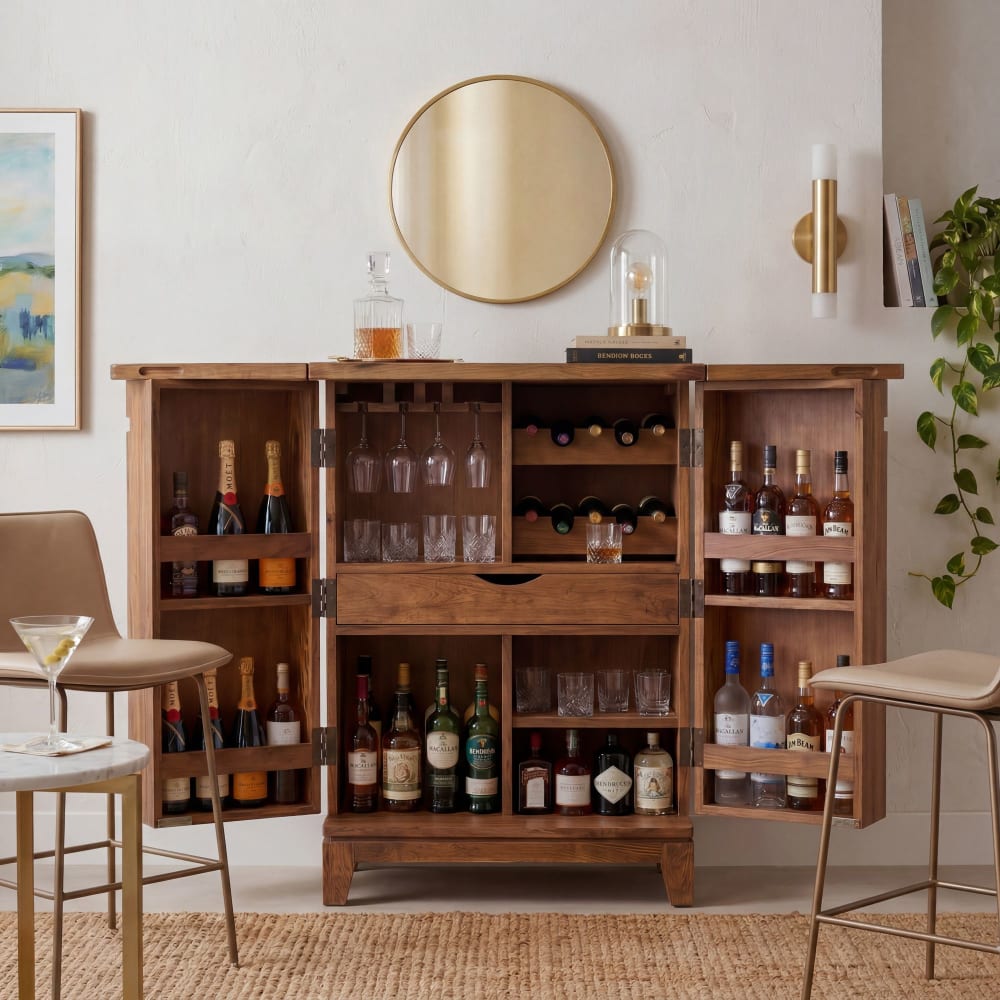 Hausbar aus Sheesham Massivholz, braun - Maisons Du Monde