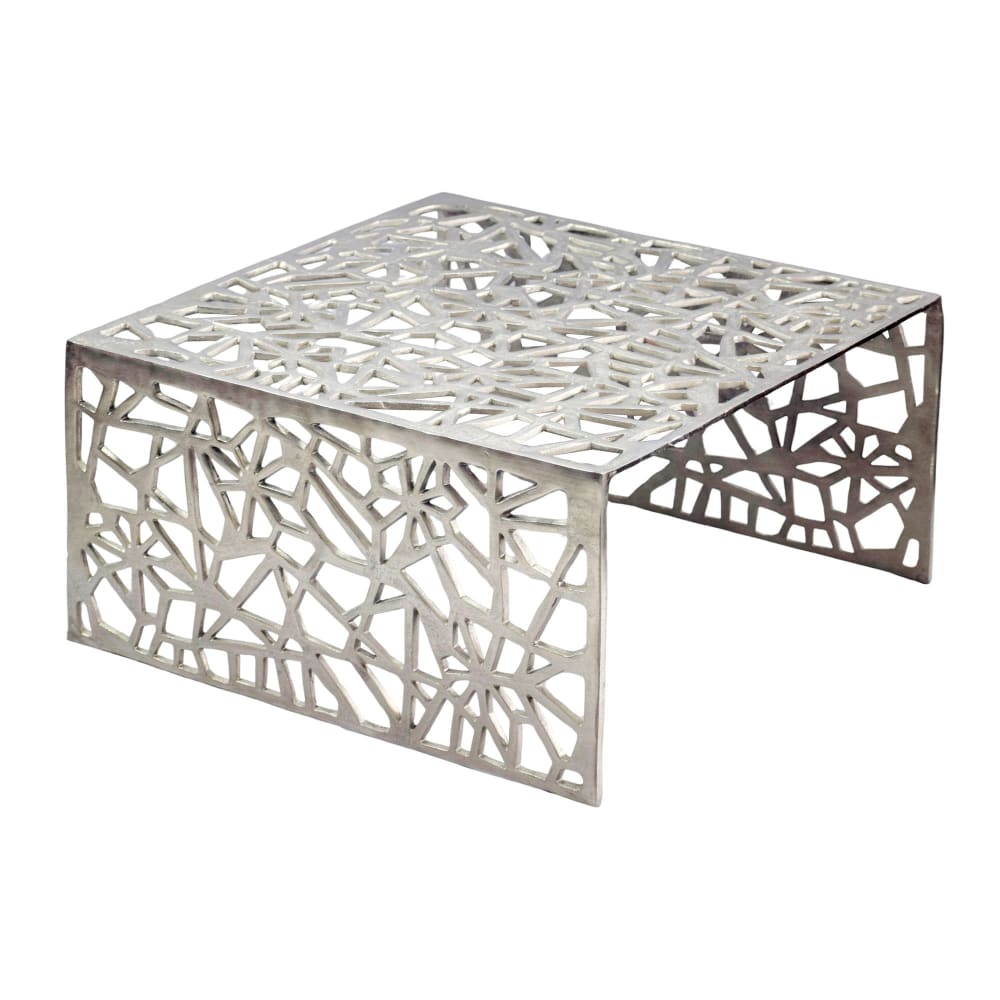 FineBuy Couchtisch aus Aluminium, silber style modern - Aluminium