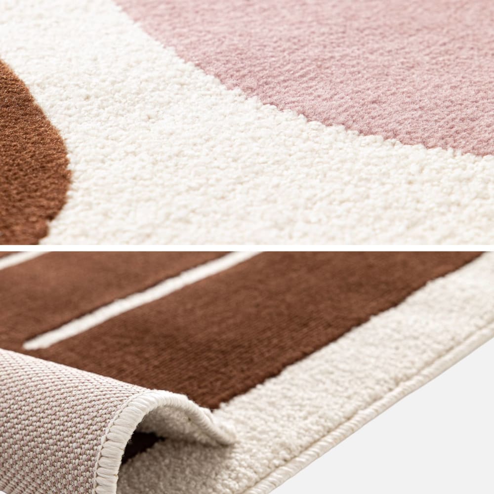 Tapis intérieur motif graphique rose et marron 120x170cm — vue 4