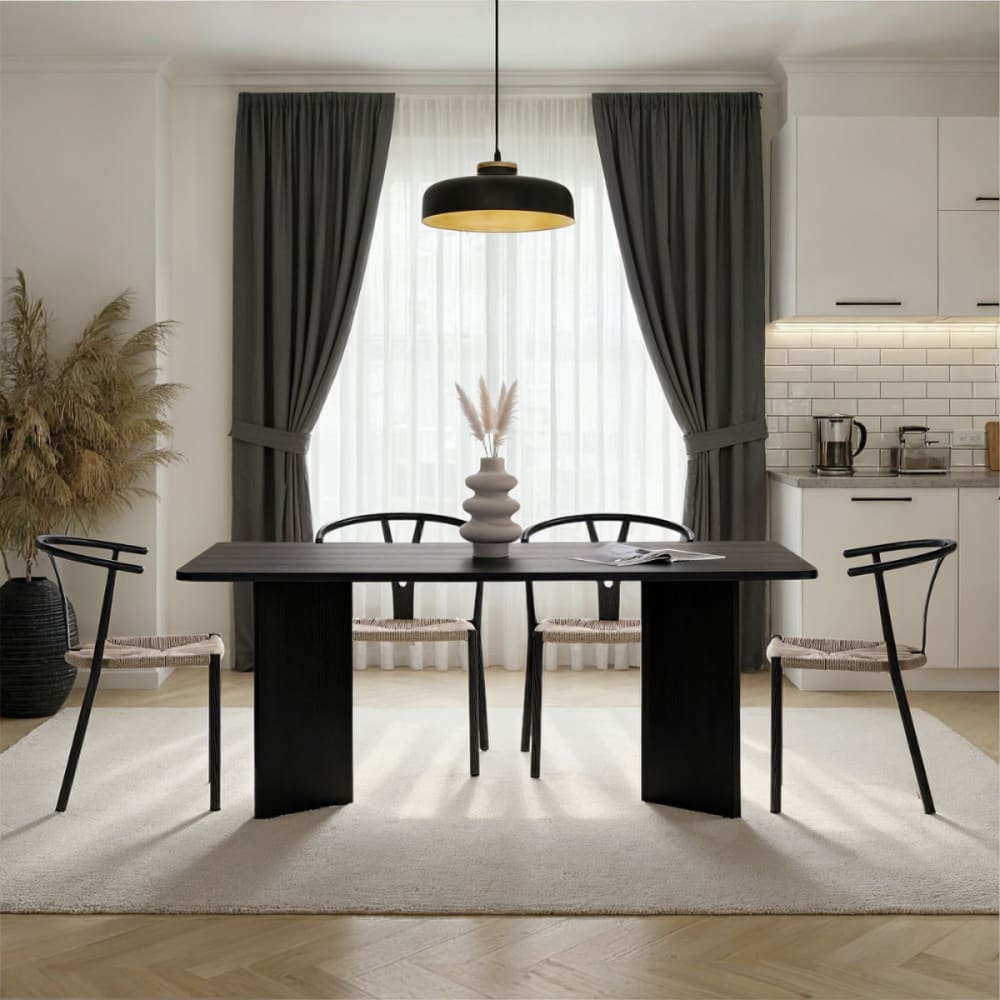 Esstisch mit rechteckiger Tischplatte L180 cm - - Maisons Du