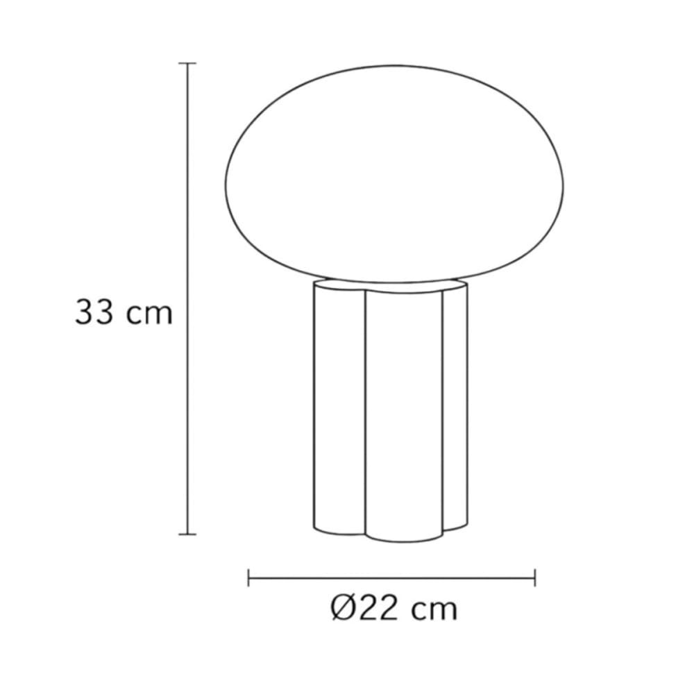 Lampe à poser métal bleu et globe opale — vue 4