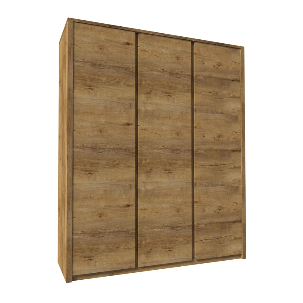 Feldmann-Wohnen Kleiderschrank modern aus Faserplatte 166,3x53,3x196,6cm, eiche lefkas style modern Braun Spanplatte