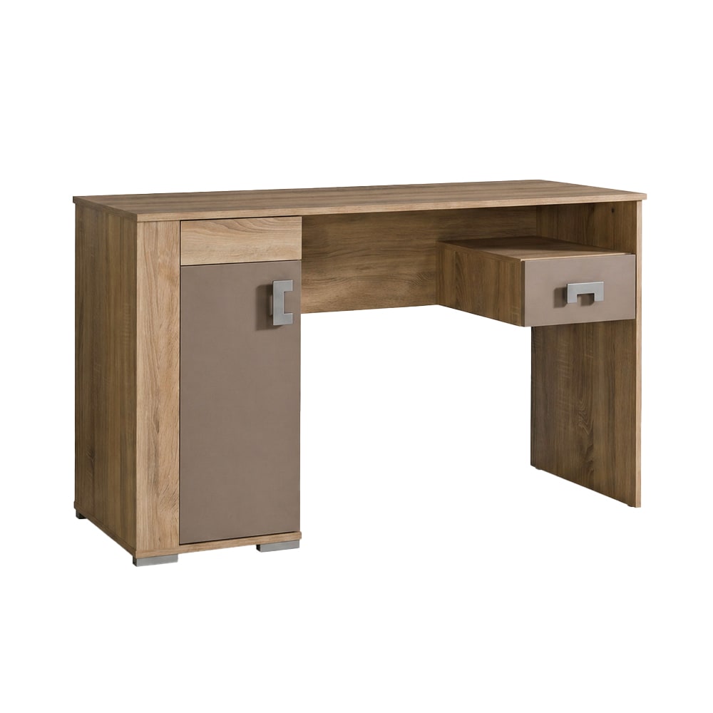 Feldmann-Wohnen Schreibtisch Bravo aus Holz 130x51x78cm Eiche Sonoma / Trüffel style modern Braun Spanplatte
