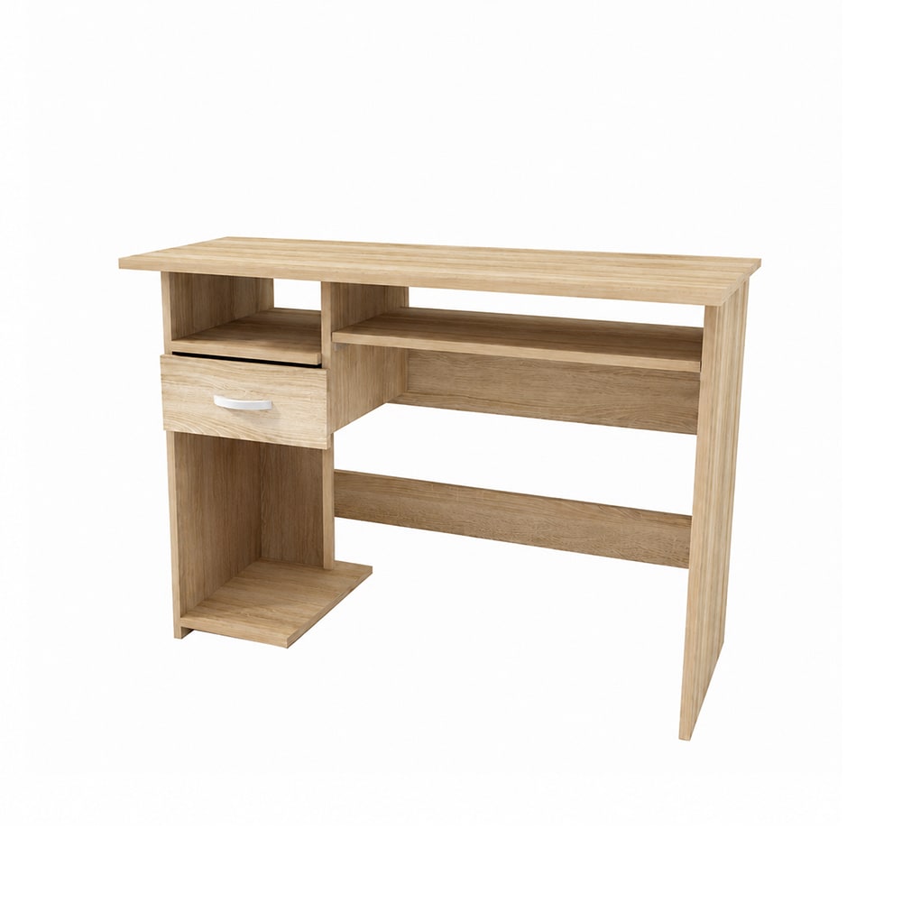 Feldmann-Wohnen Schreibtisch mit Schublade 100x50x74cm Eiche Sonoma style modern Braun Spanplatte