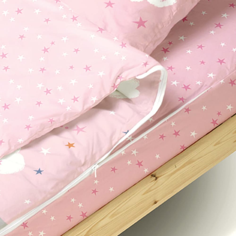 Parure de lit enfant sans couette motif licorne 90x190cm (Bleu Câlin) - Image 2
