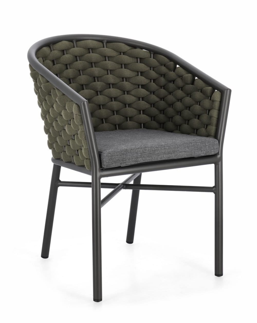 Lot de 6 chaises en aluminium - corde