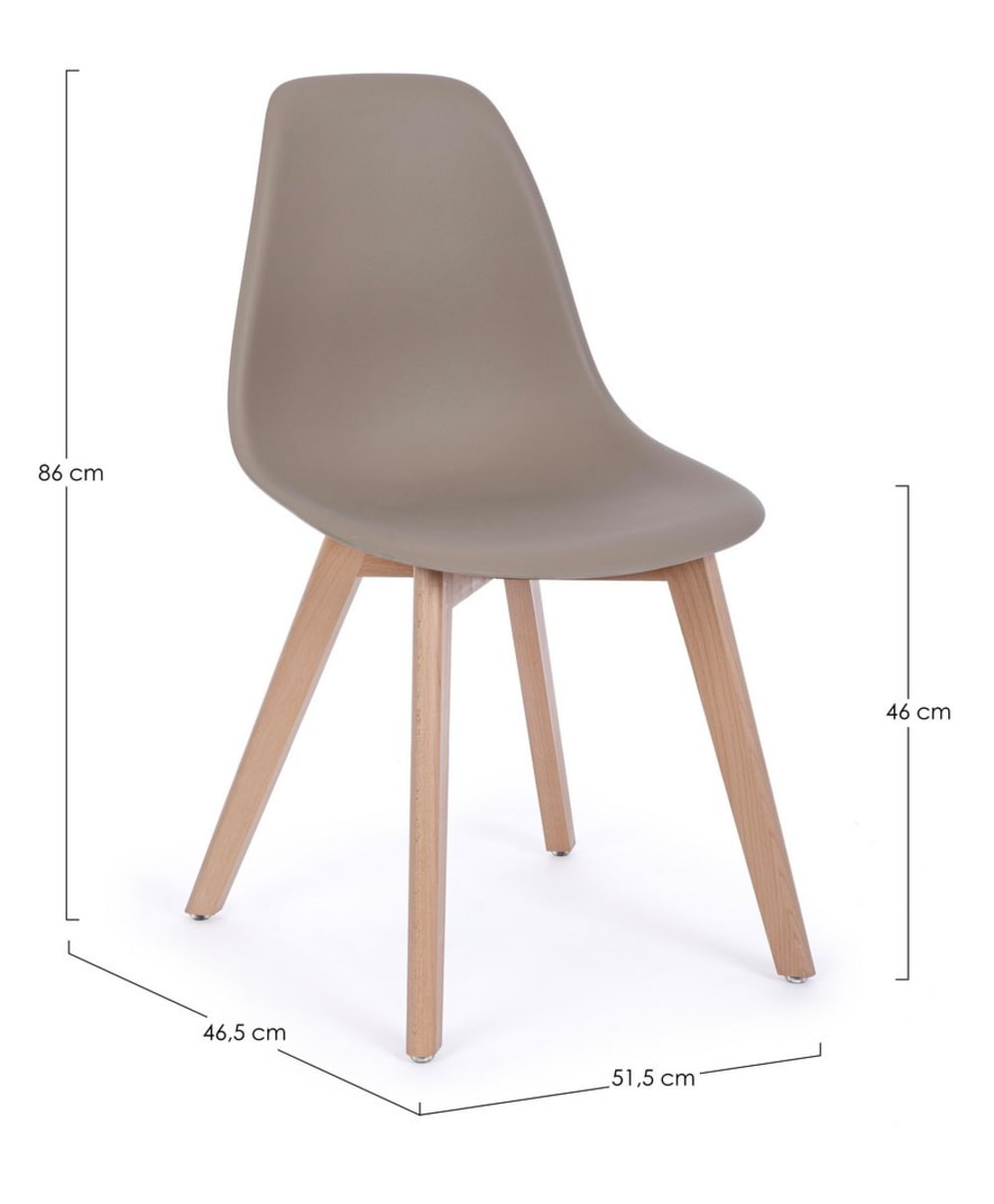 Set 2 Stühle Buche Taubengrau - Maisons Du Monde