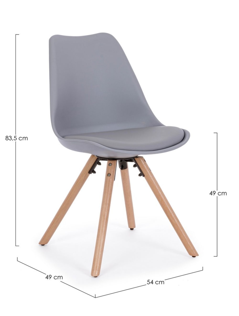 Set 2 chaises hêtre grises
