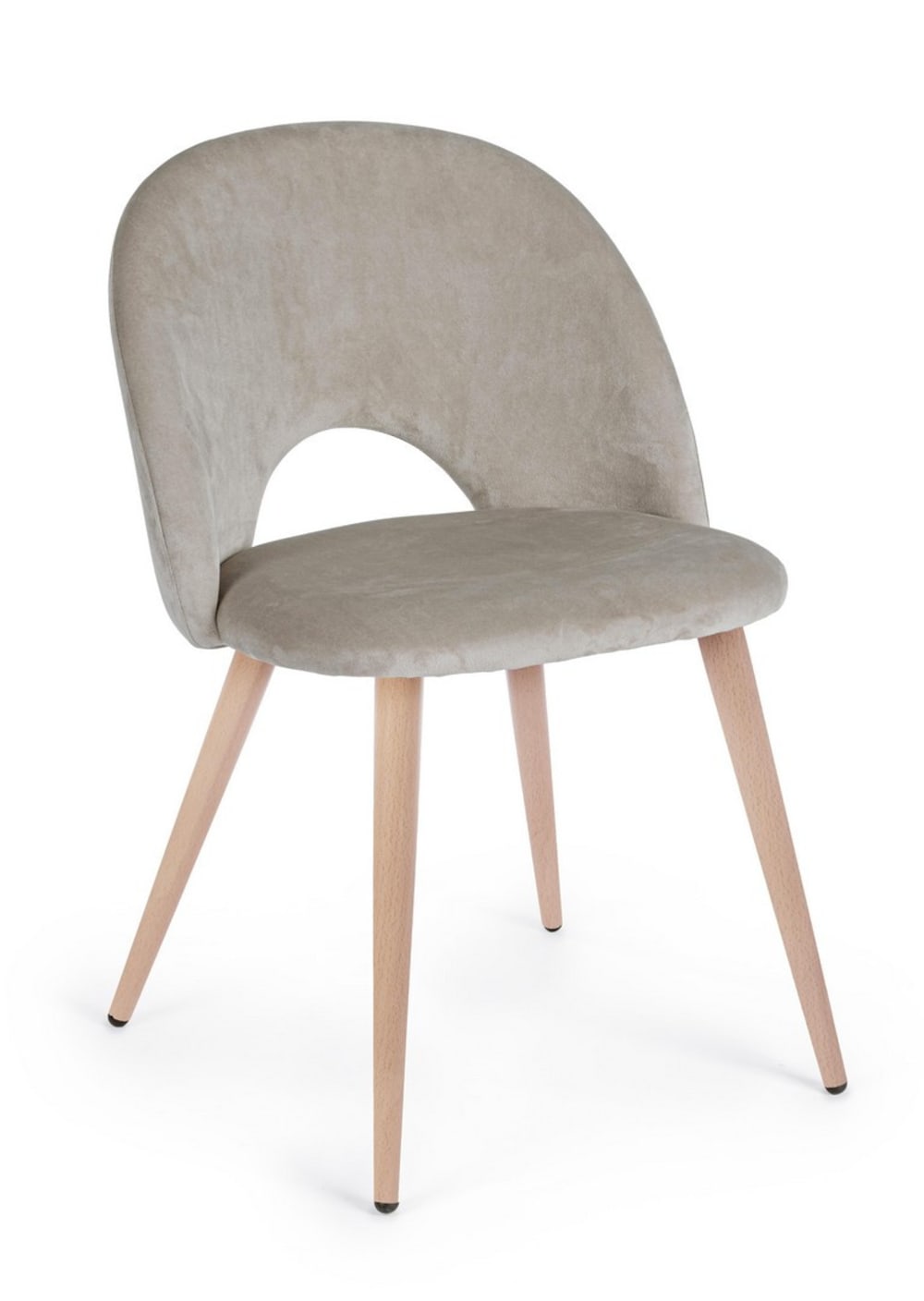 chaise velours gris tourterelle