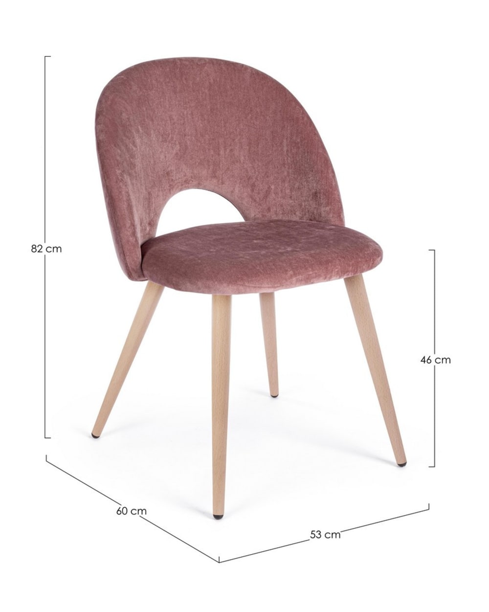 Set 4 Stühle Samt Rosa - Maisons Du Monde