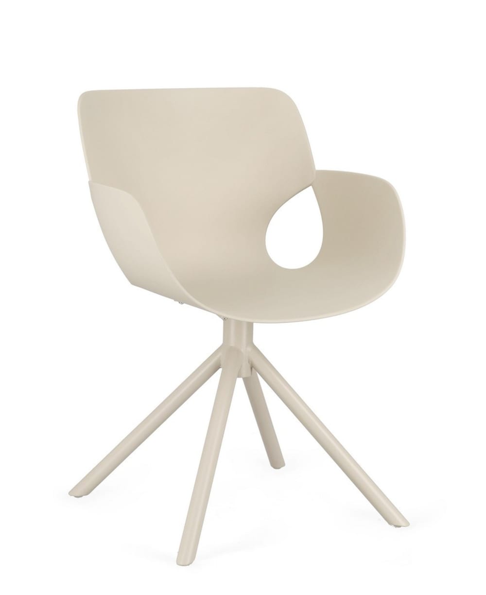 Set 2 chaises acier beige