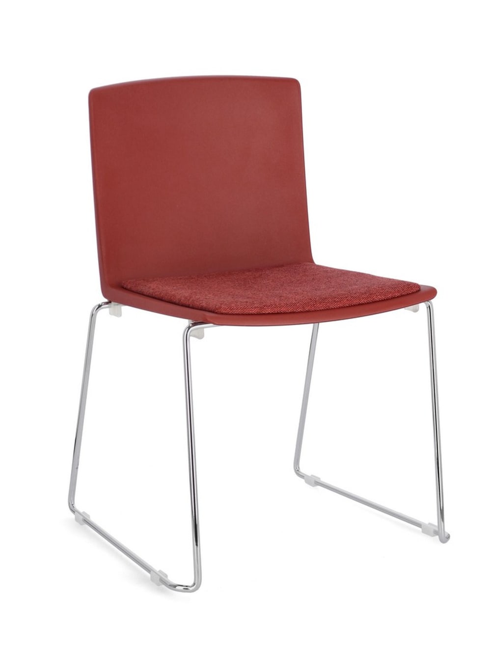 set 4 chaises acier rouge