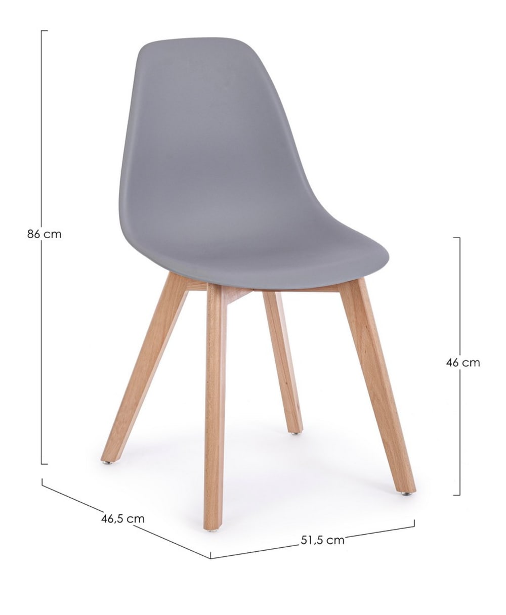 Set 4 Stühle Buche Grau - Maisons Du Monde