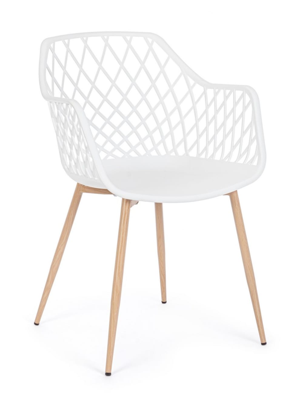 Set 4 chaises acier blanc