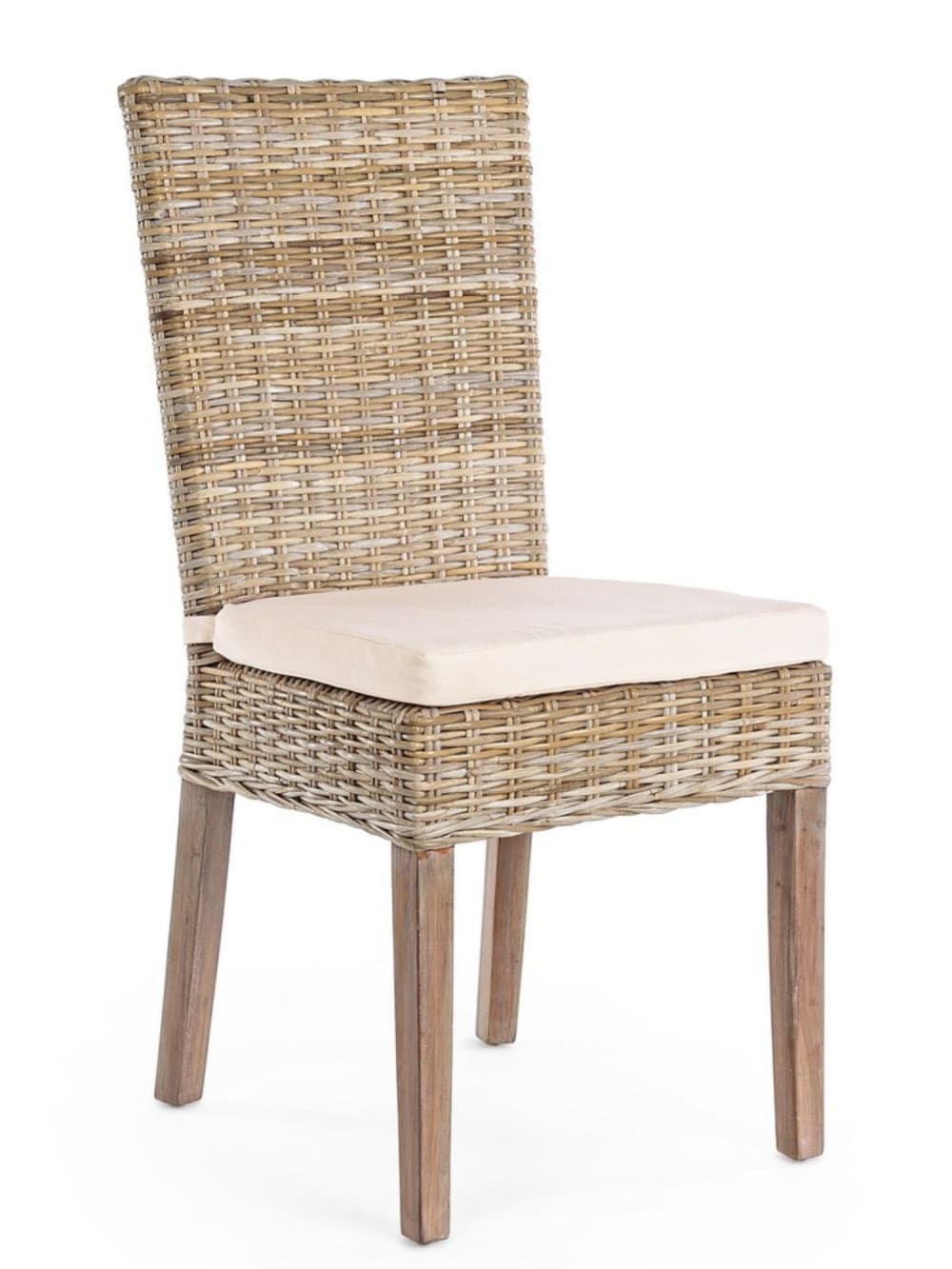 Bizzotto Set 6 Stühle Mahagoni Kubu Natur style modern Braun Holz