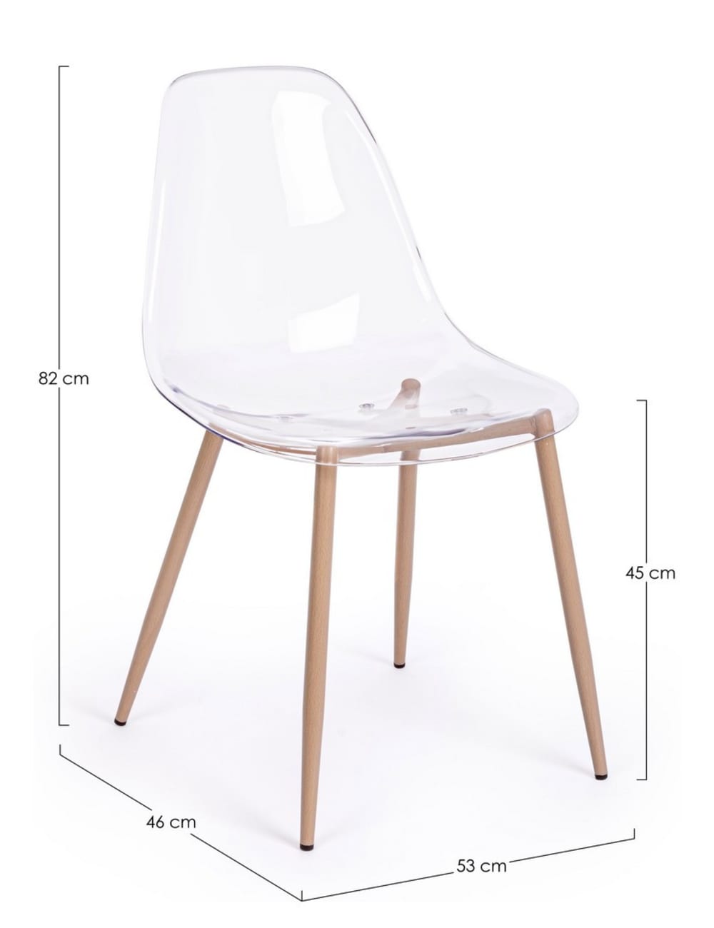 Set 6 Stühle Polycarbonat Transparent - Maisons Du Monde