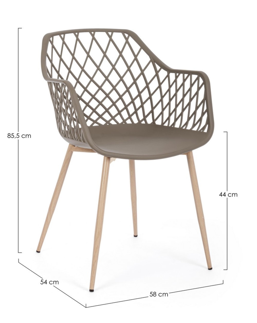 Set 4 Stühle Stahl Taubengrau - Maisons Du Monde