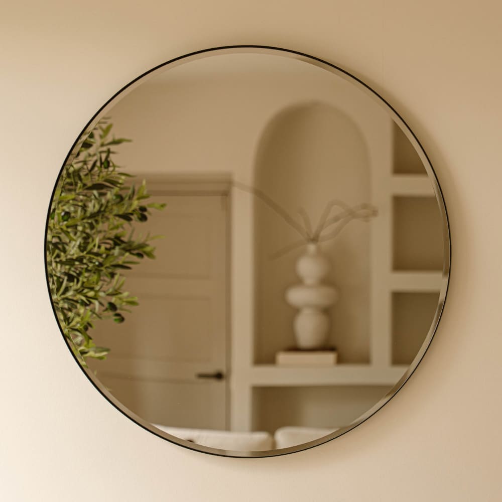 Wandspiegel Metall 80 cm, Schwarz - Maisons Du Monde