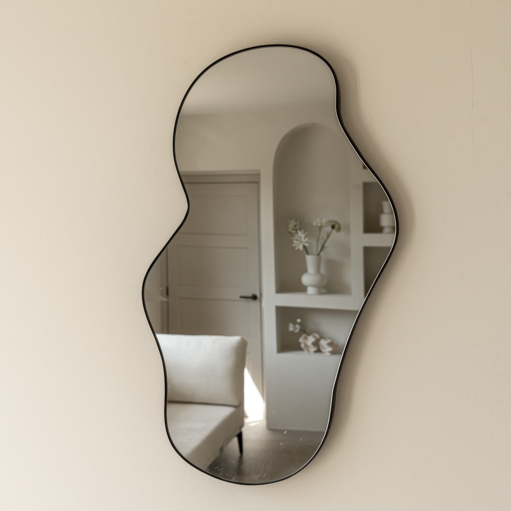 Indore Home Spiegel Metall 60 x 34 cm, Schwarz Schwarz Metall