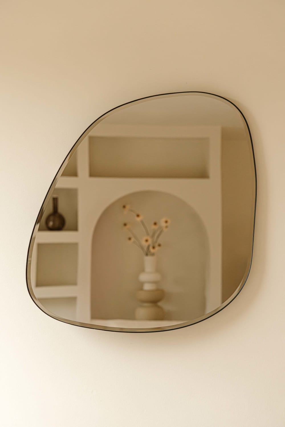 Indore Home Spiegel Metall 80 x 70 cm, Schwarz Schwarz Metall