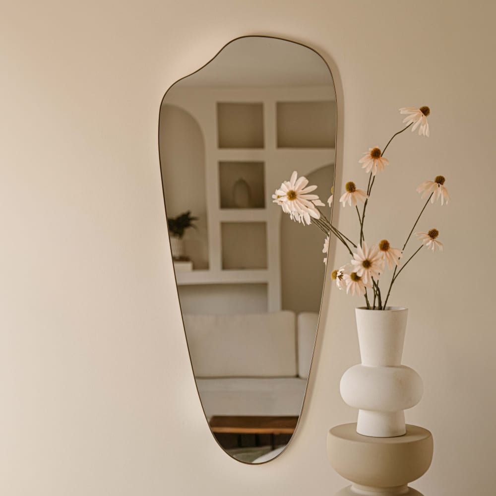 Indore Home Spiegel Metall 120 x 50 cm, Bronze Gold Metall