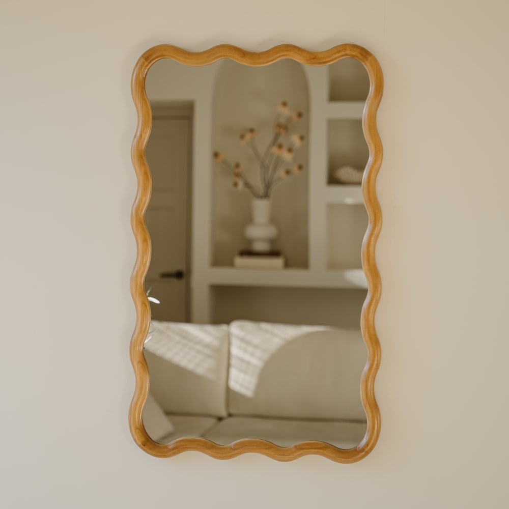 Indore Home Spiegel Holz 90 x 55 cm, Holz Braun Holz