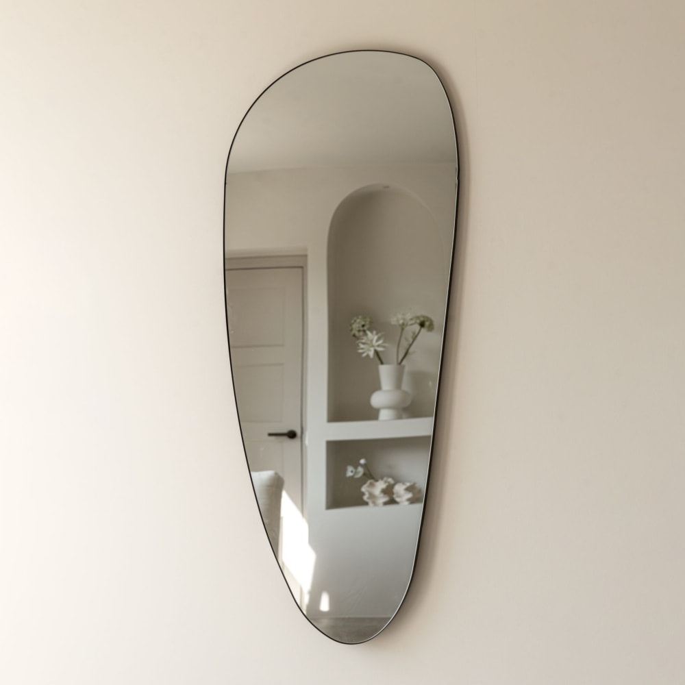 Indore Home Spiegel Metall 120 x 50 cm, Schwarz Schwarz Metall