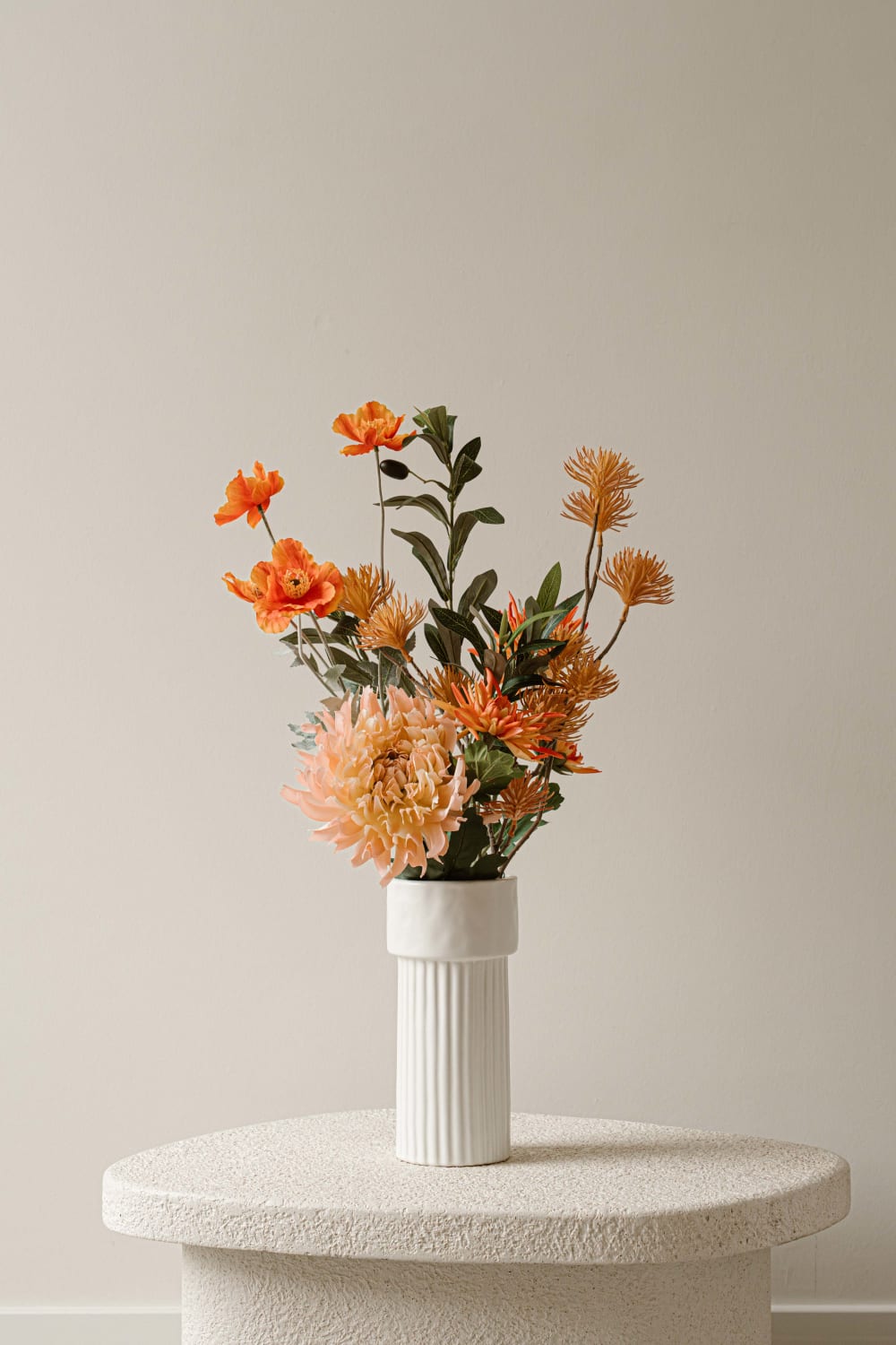 Kunstblumenstrauß Seide 50 cm, Orange - Maisons Du Monde